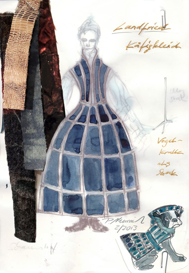 Skizze Käfigkleid Skizze Käfigkleid
